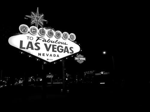 dark scale image of sign saying welcome to fabulous las vegas nevada