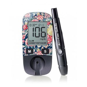 Glucose meter with floral sticker cover diabetes accessories