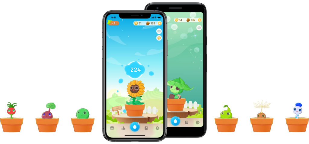 Screenshot of the Plant Nanny app on different phones