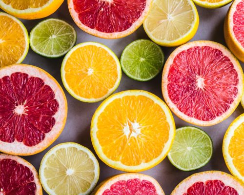 Colorful citrus fruits