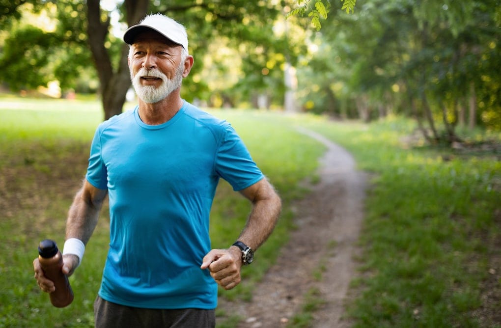 older man in great shape jogging; is the impossible burger healthy?